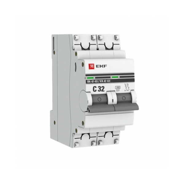 Автомат выкл 2Р 32А (С) 4,5кА ВА 47-63 EKF PROxima