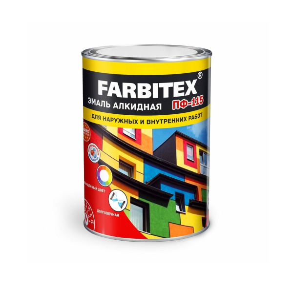 Эмаль ПФ-115 хаки 1,8кг Farbitex