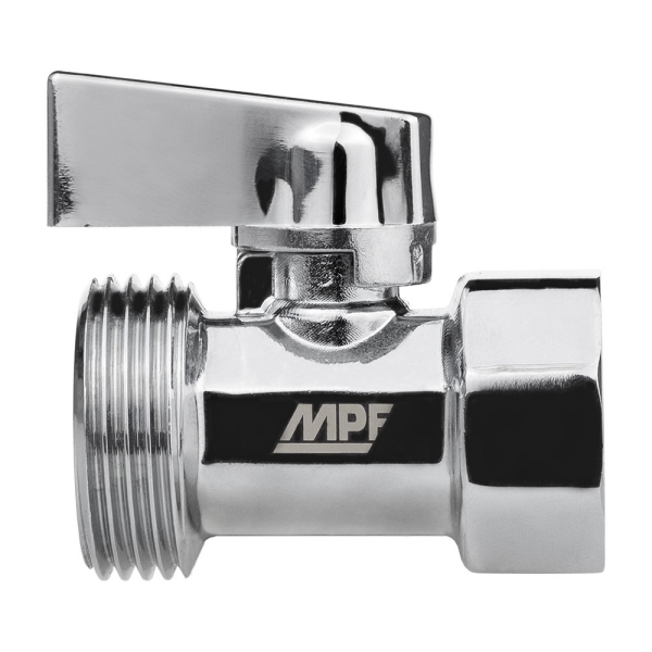 Кран шаровой мини 1/2"*3/4" вр-нр латунь ХРОМ-POLISH MPF