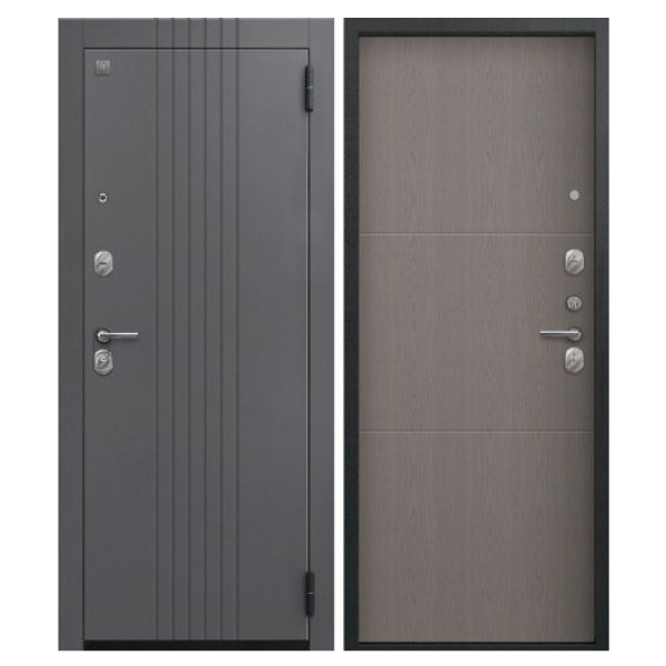 Дверь A-12 Чёрный муар Кашеми графит/Софт ясень грей 860*2050 П Центурион 2026