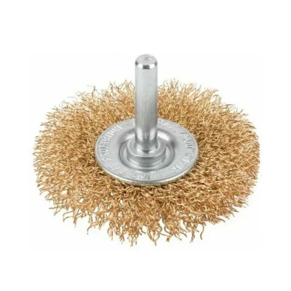 Щетка для дрели колесо 65мм латунированная витая проволока CUTOP Profi