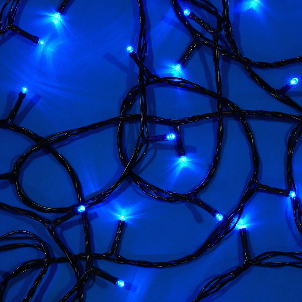 Гирлянда эл. вьюн 50м 400LED синий 8 режимов ПВХ зеленый коннектор катушка 220В