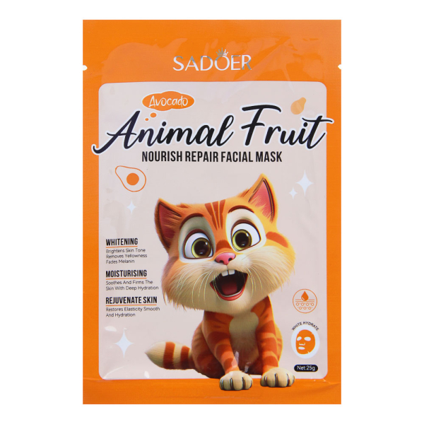 SADOER Маска тканевая питательная восстанавливающая, 25 гр, масло авокадо