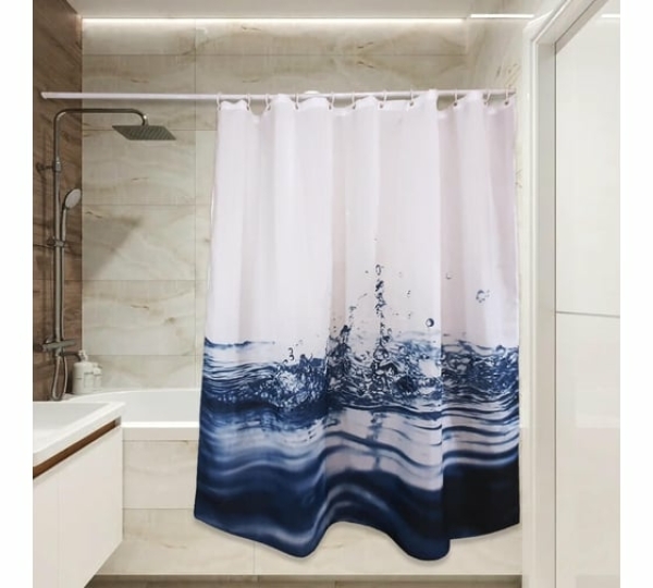 Штора для ванной 180*180 Всплеск воды PЕ-301 LUXE