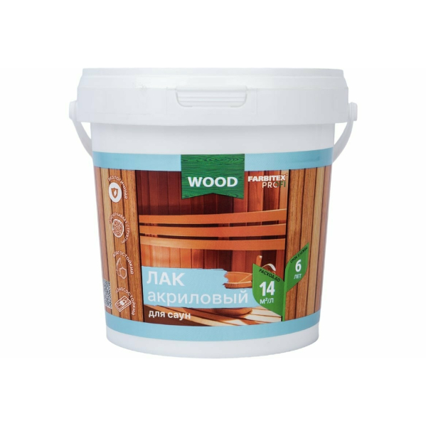 Лак для бани и сауны 1кг акриловый Farbitex Profi Good For Wood