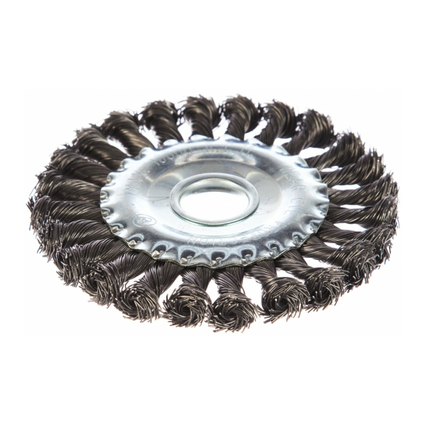 Щетка для УШМ плоская 125*22,2мм крученая проволока 0,5мм Matrix