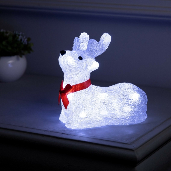 Светодиодная фигура «Оленёнок» 15×16×10 см, акрил, 20 LED, батарейки АА × 3 (не в комплекте), свечение белое