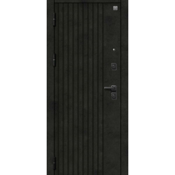 Дверь V-15 Черный Муар+Бетон Темный/ Софт ясень грей 860*2050 R Центурион