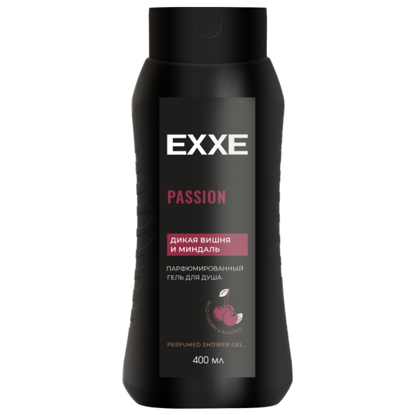 Гель для душа 400мл Парфюмированный Passion Дикая Вишня и Миндаль EXXE