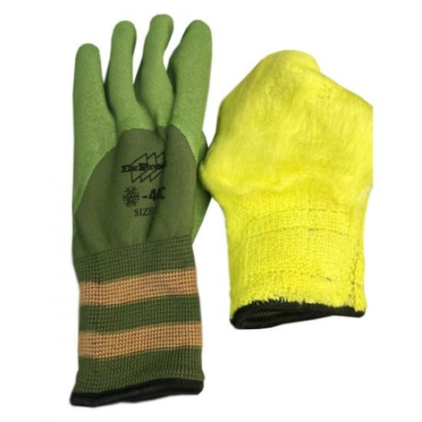 Перчатки  утеплен (Ф) нейлон морозостойкие - 30° облив латекс Хаки р10 XL
