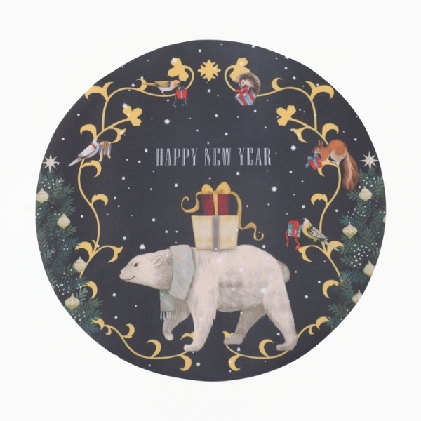 Салфетка на стол "Happy and year" 30х30см-4шт., 100% п/э, оксфорд 420 г/м2 10649395