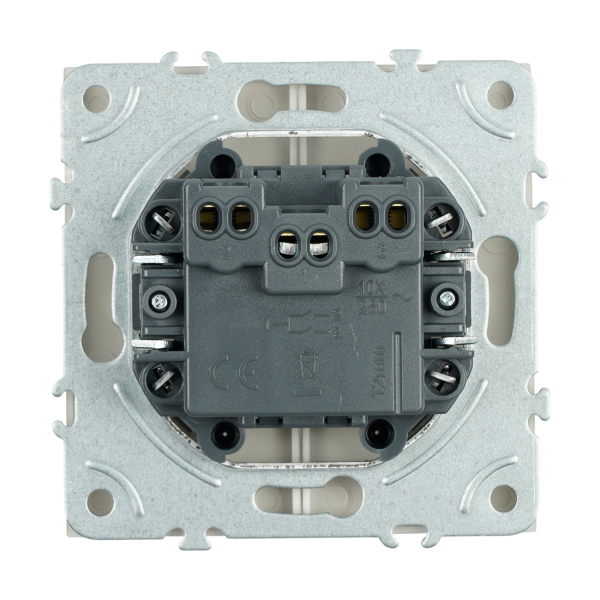 Выключатель СУ 2 кл. кашемир soft touch ЭМИЛИ RSW10-5104-08 мех-зм под рамку