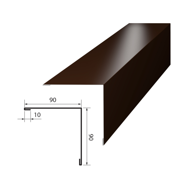 Планка угла наружного большого УНБ.90*90*3000 (8017 шоколадно коричневый) 6шт