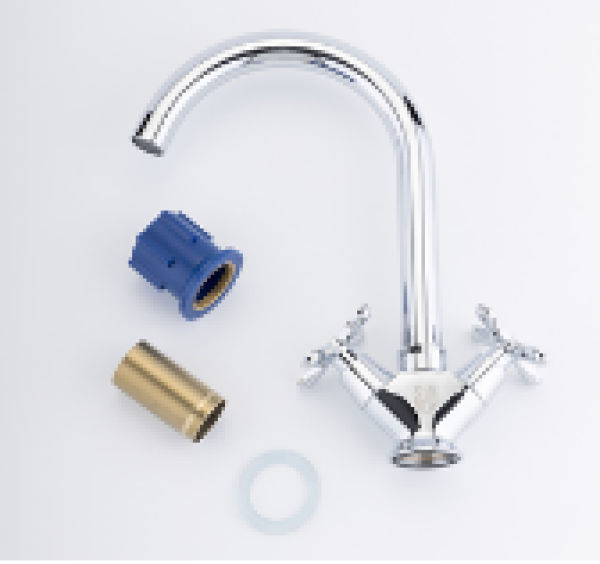 Смеситель для кухни маховик высокий излив латунь SD47487 SANDAY