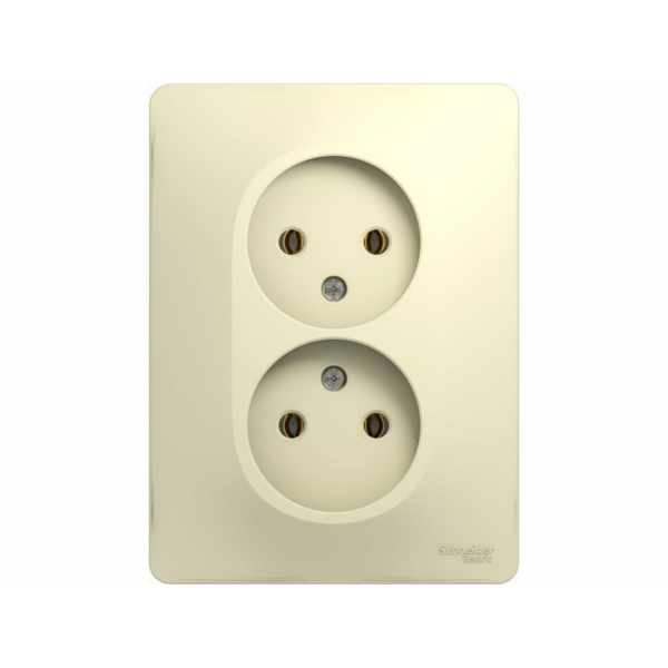 Розетка СУ 2 мест. бежевый Glossa Schneider Electric