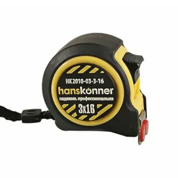 Рулетка 3м*16мм компактный корпус Hanskonner