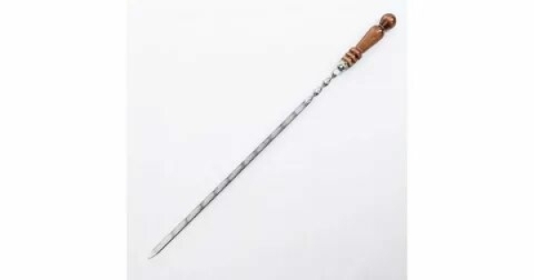 Шампур 620*12*3мм нерж.сталь деревянная ручка