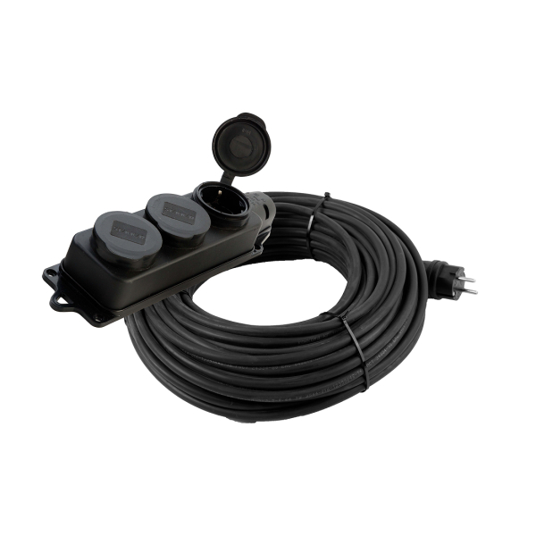 Удлинитель силовой 3гн 30м 16А IP44 земля каучук КГ 3*1,5 Stekker Professional