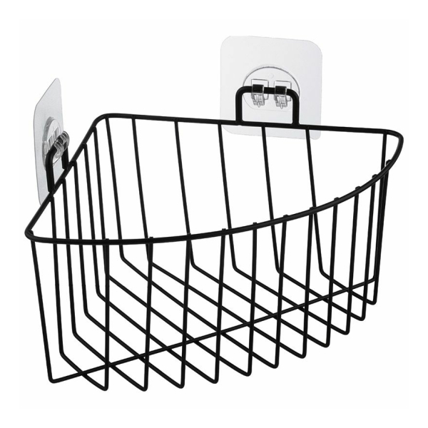 Полка 1-ярусная угловая 18*18*9,5см самоклеящаяся BLACK Рыжий кот