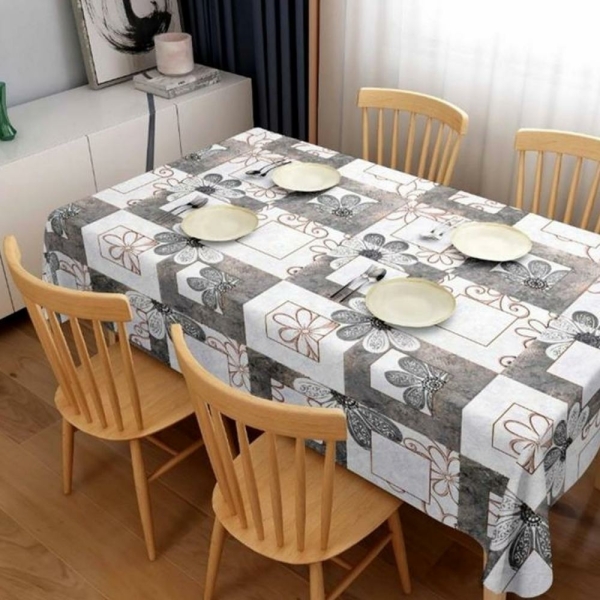 Клеенка ПВХ тканевая основа 1,37*20 м цветы в рамке рис ST5450-1 Grace