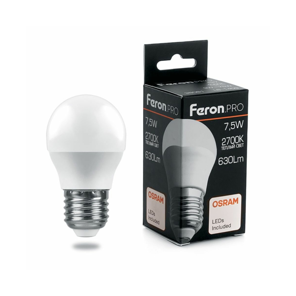 Лампа св/д G45  7,5Вт 2700К Е27 OSRAM Feron.PRO