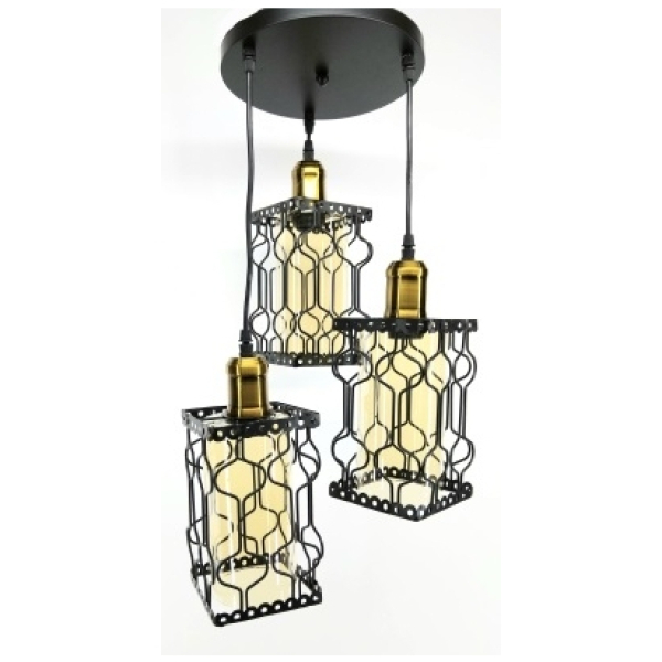 Люстра подвесная 3*60Вт Е27 черный AU41821/3 BK Атмосфера Уюта