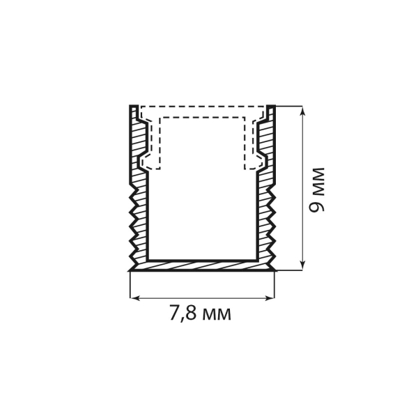 Профиль алюм. накладной, серебро 2000x9x7,8мм (2загл,4креп,экран) CAB241 Feron