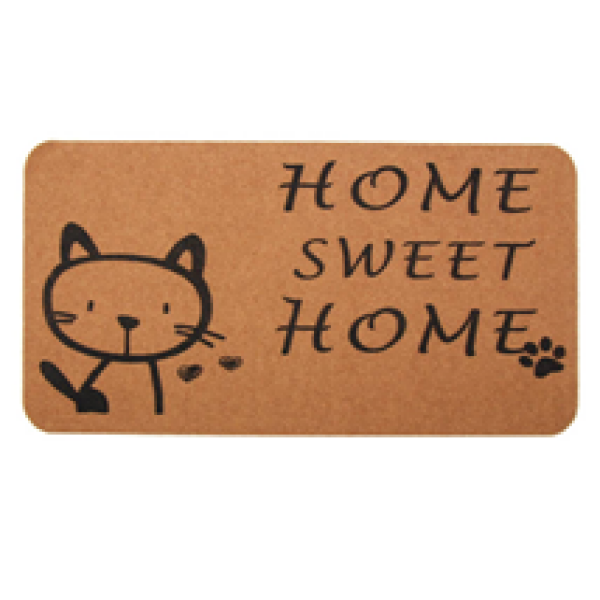 Коврик влаговпитывающий Велюр "Котенок" 60х90см бежевый