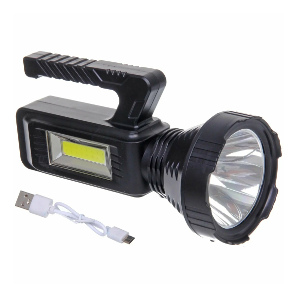 Фонарь ручной  1LED+СОВ 4 режима аккумулятор USB ZOOM YT-213B