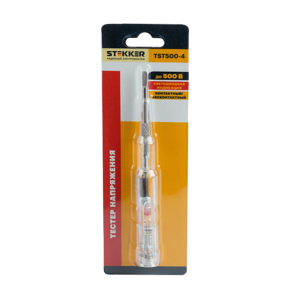 Отвертка-пробник индикатор до 500V 140мм прозрачный TST500-4 STEKKER