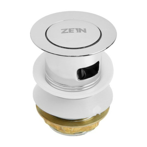 Донный клапан 1-1/4" click-clack маленькая кнопка с переливом ZEIN
