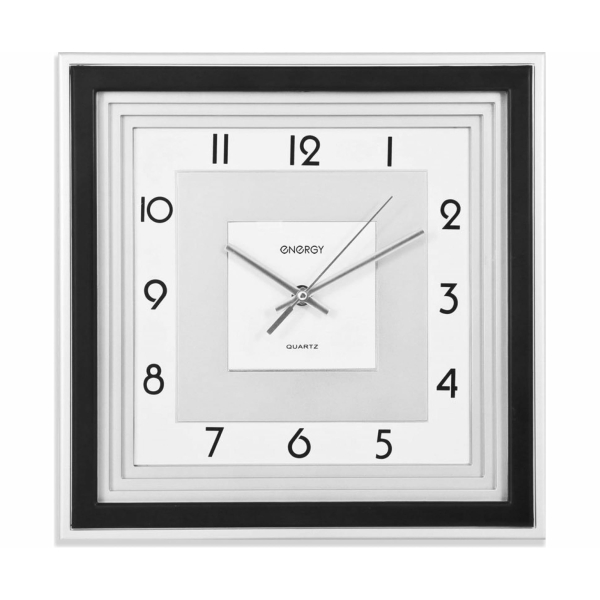 Часы настенные квадрат 31,7*31,7*4см черный ЕС-11 Energy