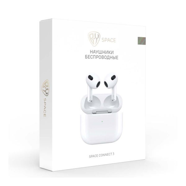 BY Наушники беспроводные TWS Space Connect 3, беспроводная подзарядка, 30/350мАч, BT 5.1