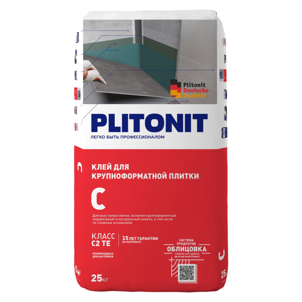 Клей д/керам-гр и крупноформатной плитки, Plitonit "С" 25кг (1 пал/48 шт)