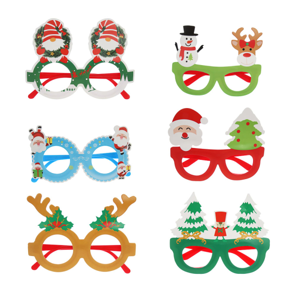 СНОУ БУМ Очки новогодние, пластик, картон, 13-14см, 6 дизайнов