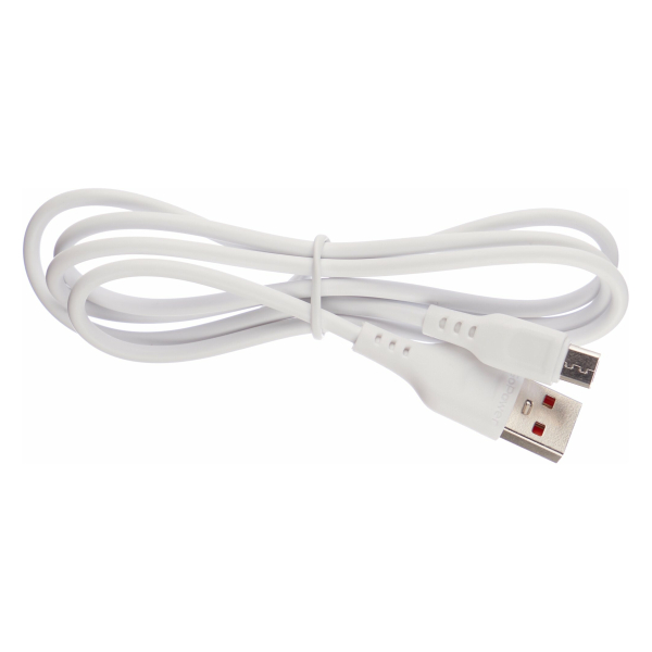 Кабель microUSB GP01M USB(A) ПВХ белый GoPower