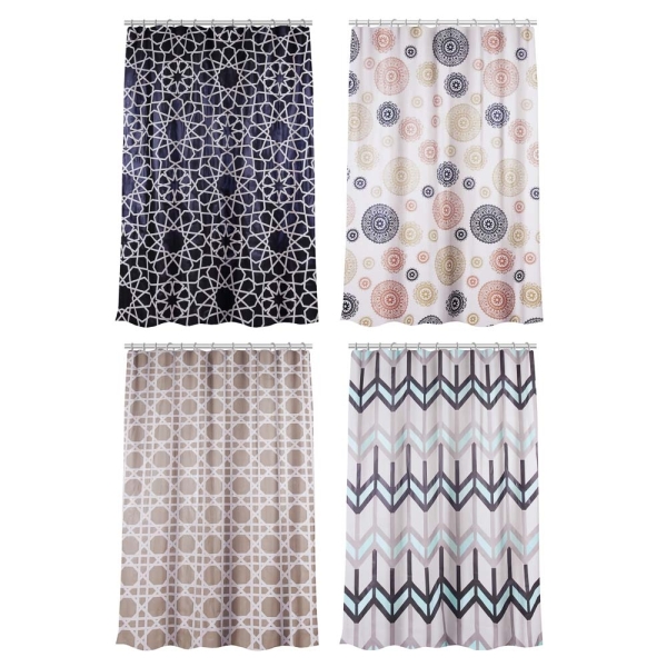 VETTA Шторка для ванной, ПЕВА, 80 г/м2, 180x180см, "Сканди", 4 дизайна
