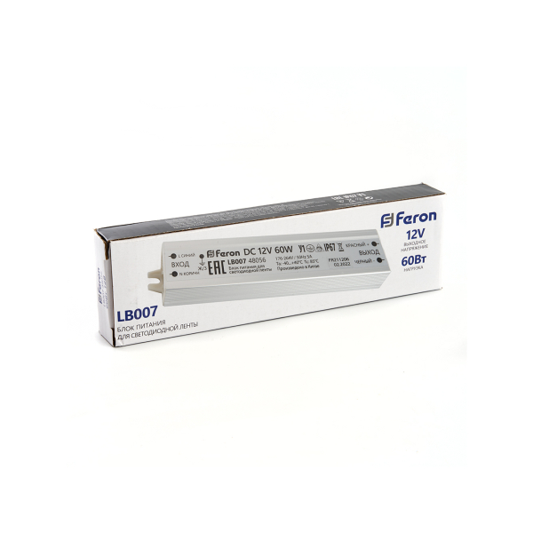 Блок питания 60Вт 12В IP67 герметичный LB007 Feron