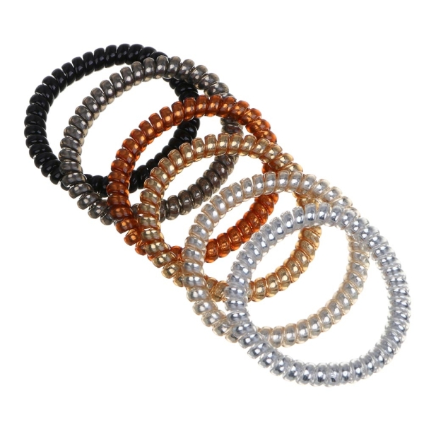 BY Русские супергерои Резинки-пружинки для волос 6шт, ТПУ, 5см, 6 цветов