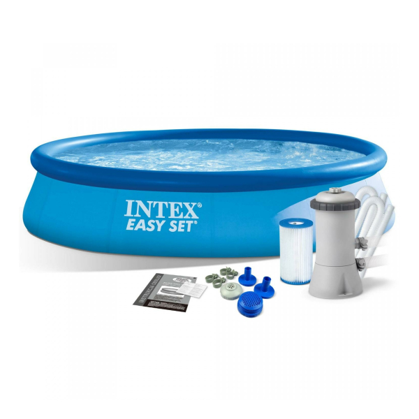 Бассейн надувной Изи Сет 396x84см, 7290л, насос-фильтр 2006л/ч,INTEX