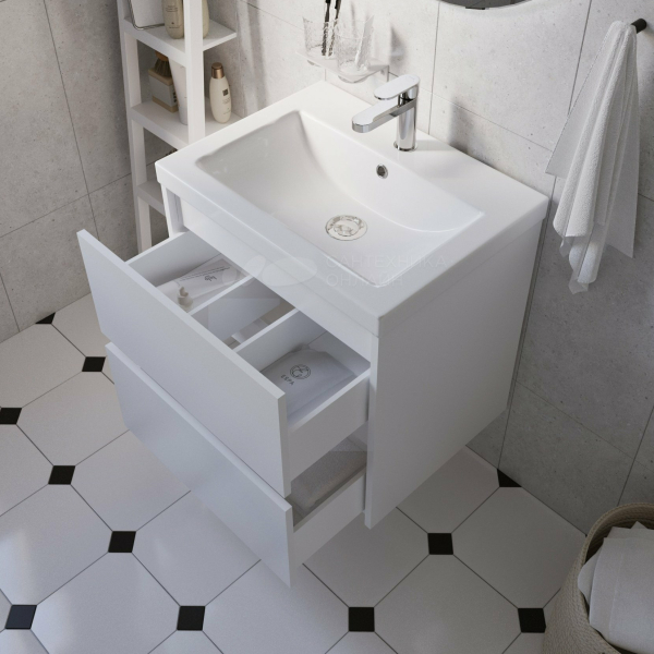 Тумба подвесная Велли 50П белая аляска (под умывальник Сомо 50) 1MARKA