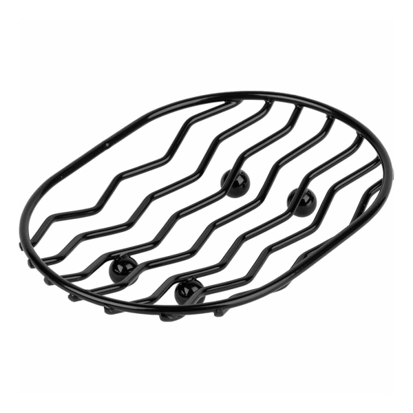 Мыльница настольная металл черный Sakura AE-735A