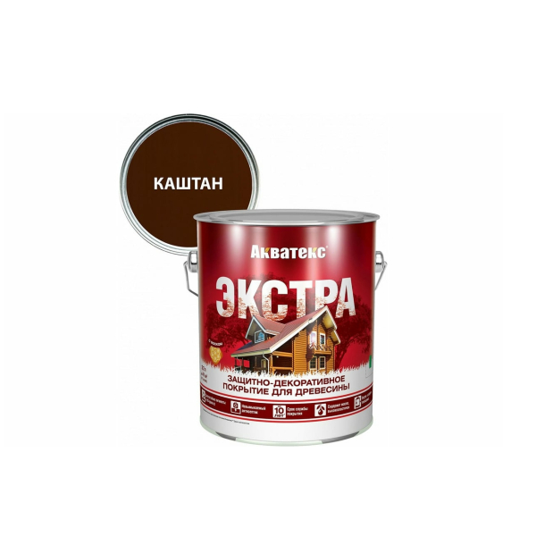 Защитное текстурное покрытие "Акватекс-Экстра" древесины Каштан 2,7л