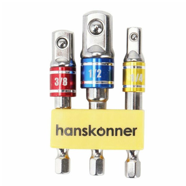 Набор адаптеров для торцевых головок 1/4" 3/8" 1/2" Hanskonner