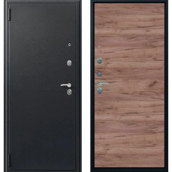 Дверь О-11 Чёрный сатин/ Дуб табак 860*2050 L Центурион 2024