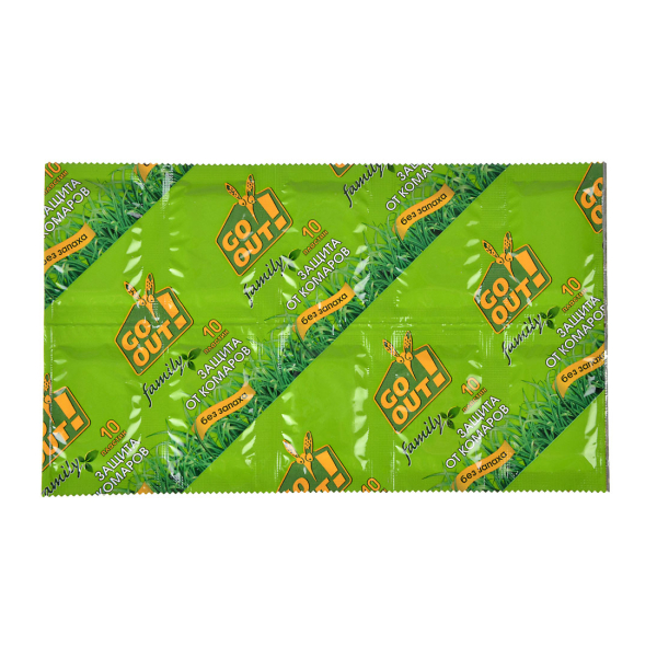 Пластины от комаров GO OUT, 10 шт, без запаха