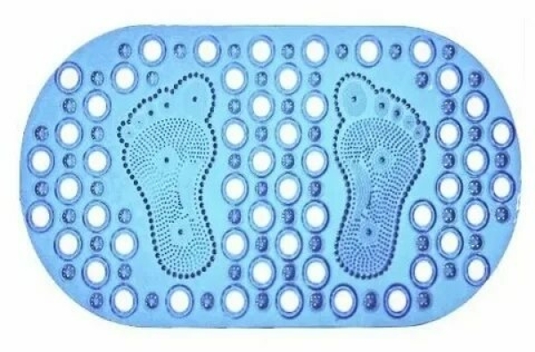 Коврик на присосках SPA 66*33см Массажный со следами бирюзовый AQUA-Prime