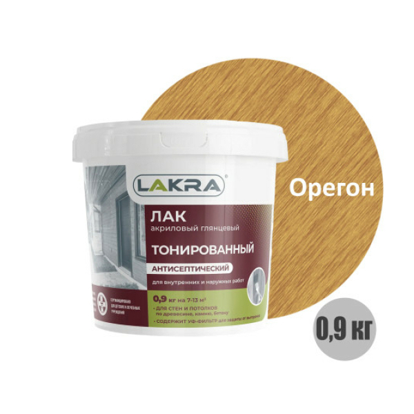 Лак акриловый тонированный  0,9кг орегон Лакра