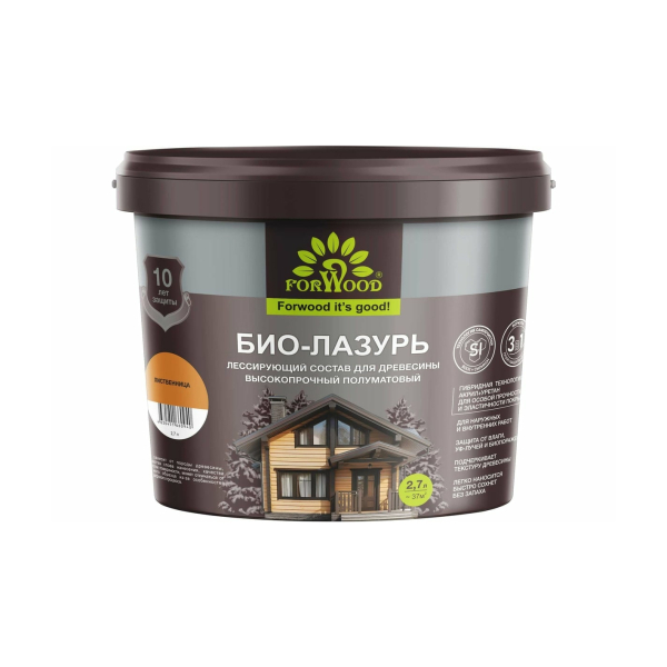 Био-лазурь для древесины 2,7л лиственница Forwood