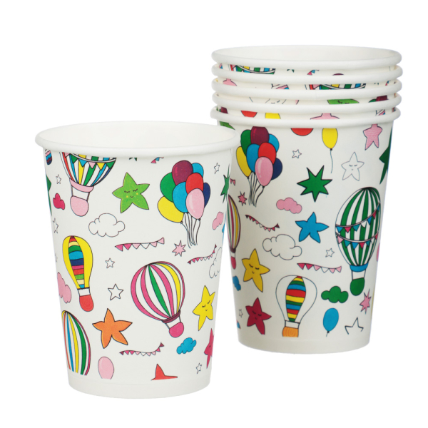Набор бумажных стаканов Шарики с обводкой, 6 шт*250 мл